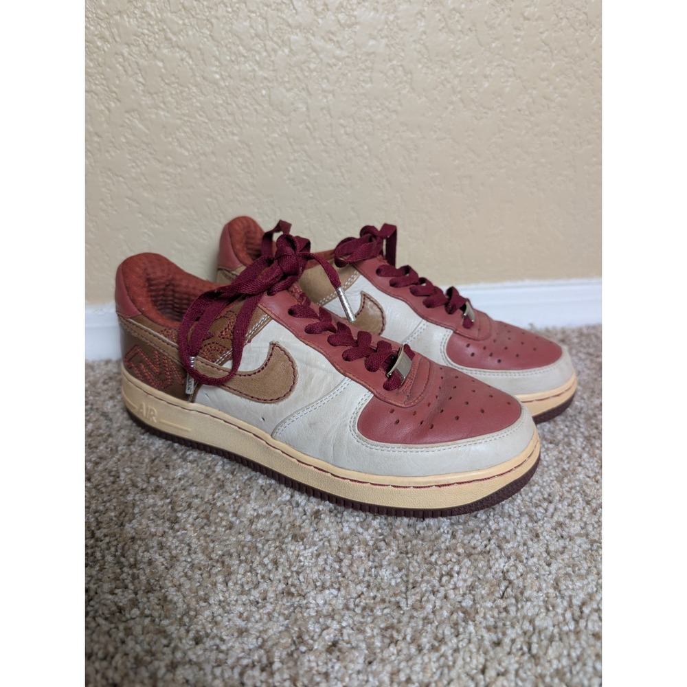 Nike Air Force 1 Boy's Sz 5.5Y Premium 07 Mr Baltimore Red and Brown Rare